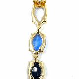 Leith Blue Dangle Linear Crystal Earrings