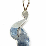 Estate Sterling Orange Abstract Amber Pendant