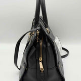 Coach Mercer 30 Black Top Handle Turnlock Pebbled Leather Satchel
