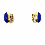 Estate 12K GF Blue Gold Clip On Scarab Earrings