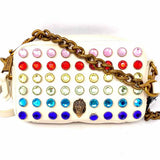 Kurt Geiger Ivory Multi-Color Camera Bag embellished Crossbody