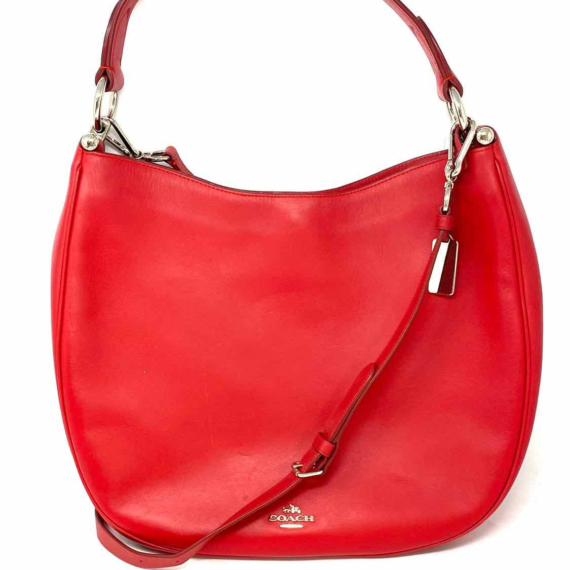 Coach Nomad Red Hobo Leather Shoulder Bag
