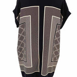 Vince Women's Black Beige Size S tunic Silk Geometric Dress