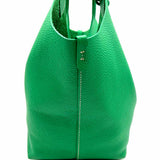 Polo Ralph Lauren Polo Play Small Green Pebbled Leather Tote