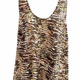 Joie Women's Brown Size L Scoop Neck Silk Abstract Sleeveless