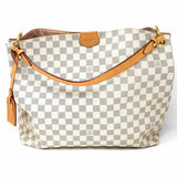 LOUIS VUITTON Graceful MM Coated Canvas Blue White Hobo Damier Azur Shoulder Bag