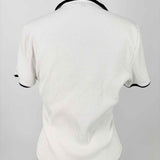 VERONICA BEARD Kearney Women's White Size M Contrast Polos