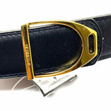 Hermes 1996 Black Brown 27"/XS Reversible Gold Tone Buckle France Belt Kit