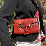 Gucci Emily Burnt Orange Horsebit Leather Crossbody