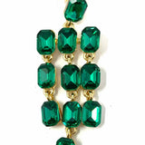 cara Crystals Green Chandelier 2" Earrings