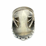 Navajo Old Pawn size 8 Sterling Silver Cluster Floral Turquoise Ring