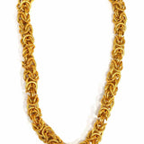 Statement Gold Tone Chain 18" Byzantine Toggle Clasp Necklace