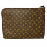 LOUIS VUITTON 1988 Poche Document Portfolio Brown Monogram Made in France Clutch