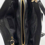 Coach Mercer 30 Black Top Handle Turnlock Pebbled Leather Satchel