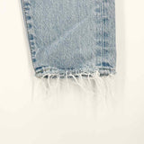 Moussy Women's Light Blue Size 28/6 Straight Leg Distressed Jeans