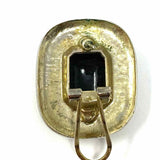 Black Rectangle 1" Crystal Earrings