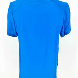 Lloyd Williams Women's Blue Size 6 Button Down Silk Short Sleeve Top