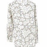 Frank & Eileen Women's White Multi-Color Size M Button Down Cotton Long Sleeve