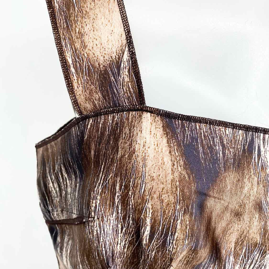 DOLCE & GABBANA Women's Brown Size 42/M Silk brushstroke Dress