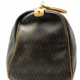 Christian Dior Coated Canvas Dark Brown Monogram Honeycomb Duffle Bag