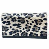 INC Black Gray Bi-Fold Leopard Print Clutch