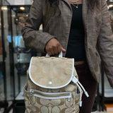 Coach Kyra Canvas Beige Signature BackPack