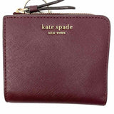 Kate Spade Burgundy Bi-Fold Keychain Saffiano Leather Wallet