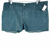 Carve Designs Women's Teal Size 14 Corduroy Raw Hem Shorts