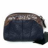 Brighton Leather Black Zip-Around Heart Pebbled Leather Coin Purse