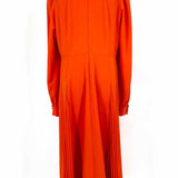 Tory Burch Women's Red Size 14/XL Long Sleeve Crepe Pleated Dress