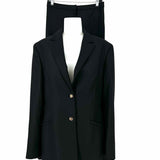 GIANNI VERSACE Women's Black Size 12 Wool Blazer & Pants Set