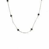 Brighton Toledo Alto Noir Black Silver Tone Chain 27" Clover Necklace