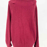 BROCHU WALKER Leith Women's Red Sz M Dolman Sleeve Wool Blend Cowl Neck Sweater