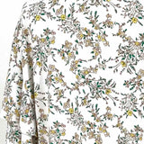 Adrianna Papell Women's White Size XL Front Knot Floral Short Sleeve Top
