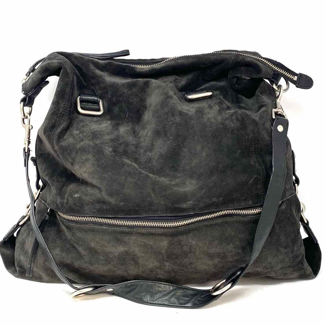 Club Monaco Black Hobo Suede Y2K Messenger Bag