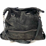 Club Monaco Black Hobo Suede Y2K Messenger Bag