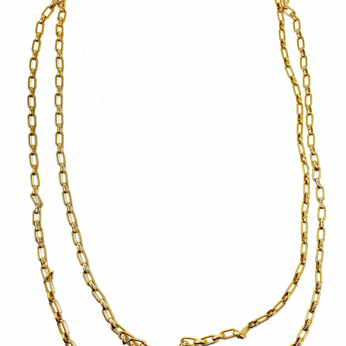 Trifari Gold Tone Chain Link Style 54" Necklace