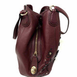Coach Willow Floral Edie Burgundy Red Pebbled Leather Tote