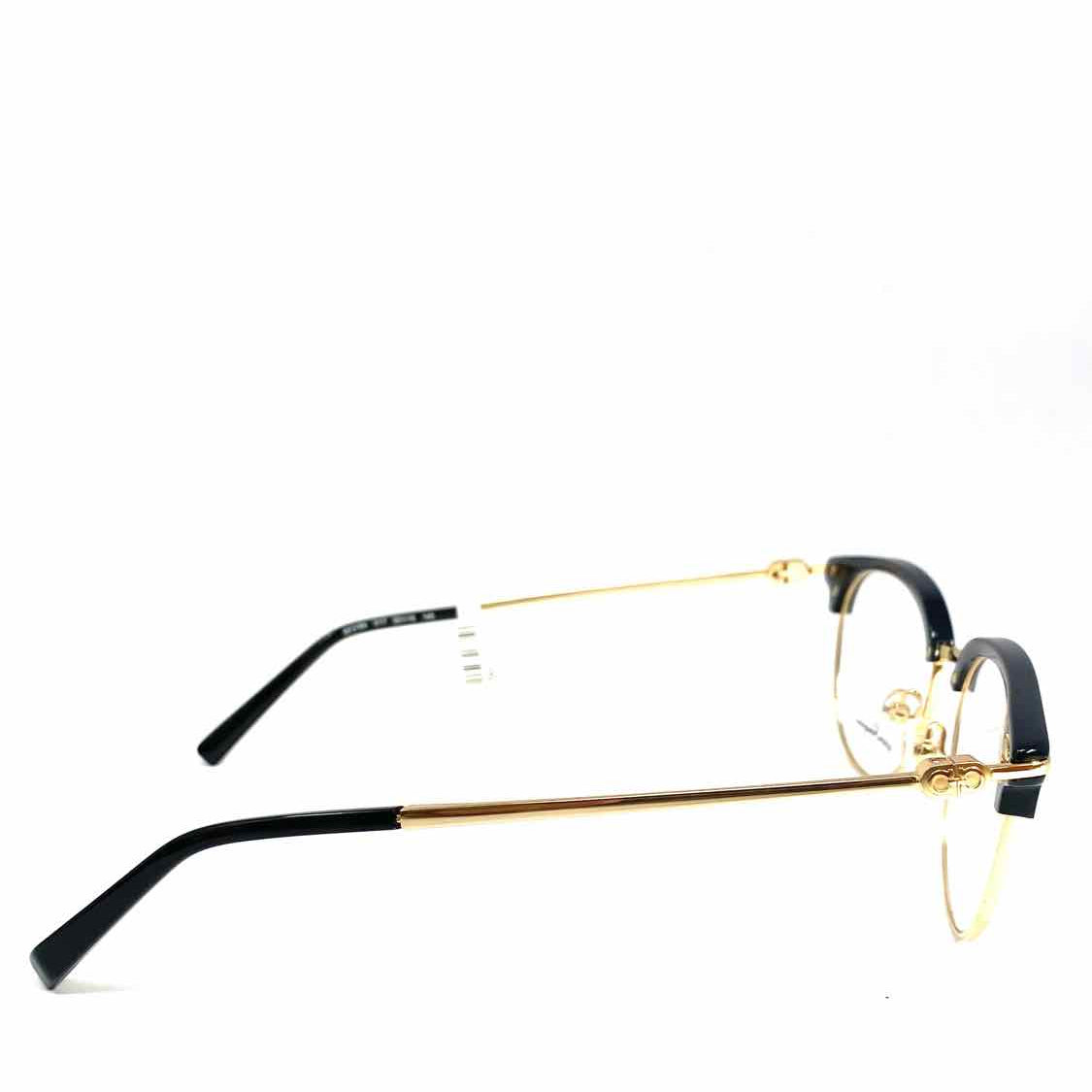 Salvatore Ferragamo Black Gold Tone Clubmaster Frames