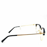 Salvatore Ferragamo Black Gold Tone Clubmaster Frames