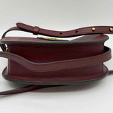 Polo Ralph Lauren Bullion-Patch Burgundy Zip Crest Leather Crossbody