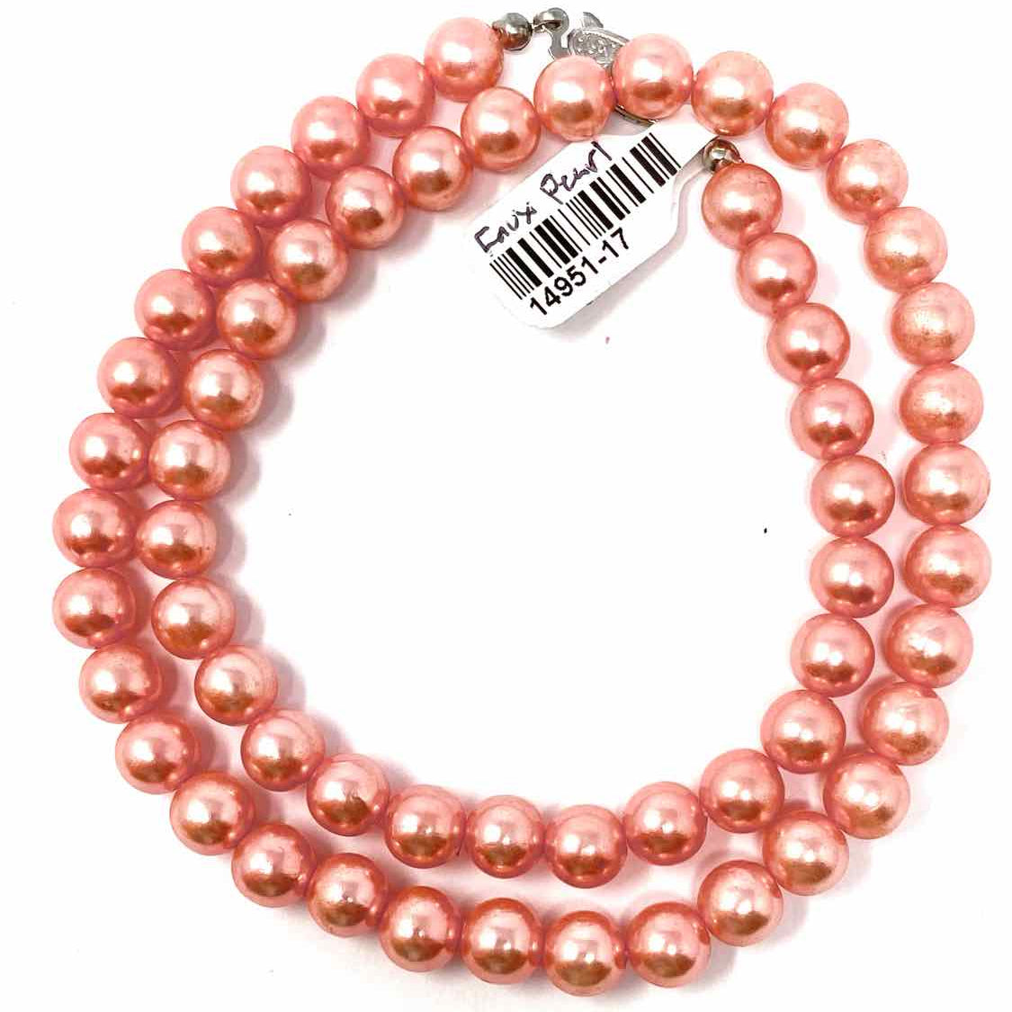 Peach 18 in Faux Pearl Necklace