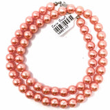 Peach 18 in Faux Pearl Necklace
