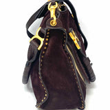 Chloe 2017 Marcie Medium Double Carry Brown Saddle Bag Studded Shoulder Bag