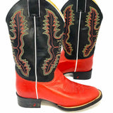 Justin Women's Black Red Size 5 Cowboy Color Block Boots