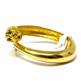 Statement Gold Tone Hinged Lion Bangle
