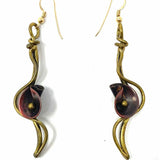 Statement Bronze Drop 2.5" Floral Earrings