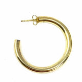 Estate 925 Sterling Gold Tone Hoop Earrings