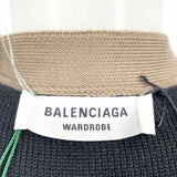 BALENCIAGA Women's Brown Size S Button Down Knit Monogram Cardigan