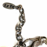 EXEX Designs 925 Sterling Cream Beaded Carved Flower Necklace
